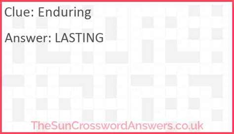 crossword clue enduring